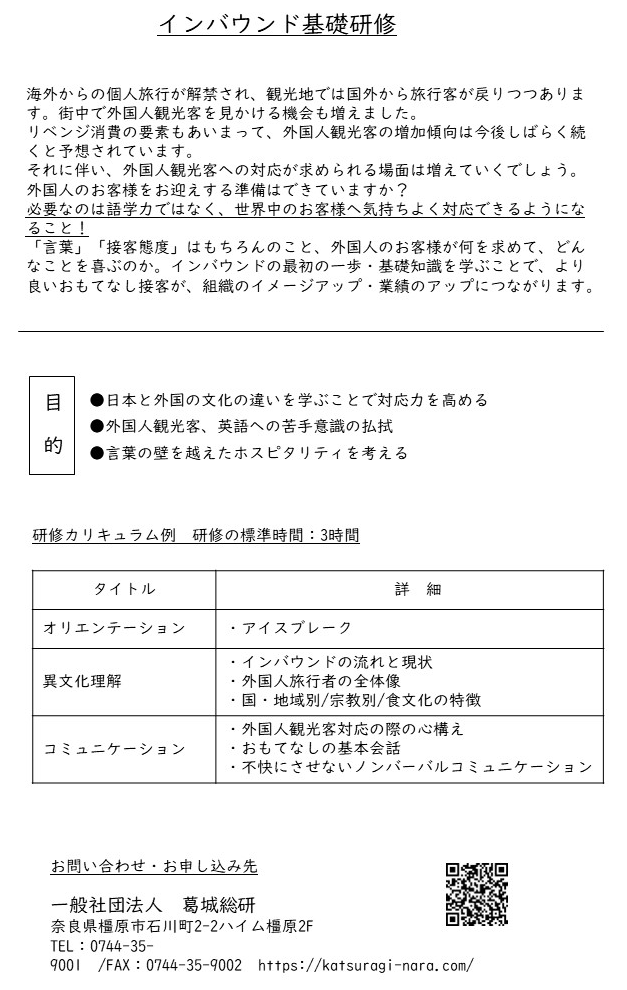インバウンド基礎研修